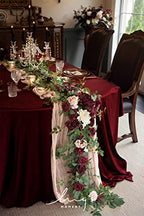 Ling's moment Flower Garland, 6FT Eucalyptus & Rose Marsala & Blush - Image 5