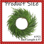 4 Pcs Christmas Norfolk Pine Garland, 6 Ft Dense Norfolk Pine Garland, Artificial Pines Greenery Garlands for Christmas Holiday Mantle Fireplace Table Home Decor - Image 2