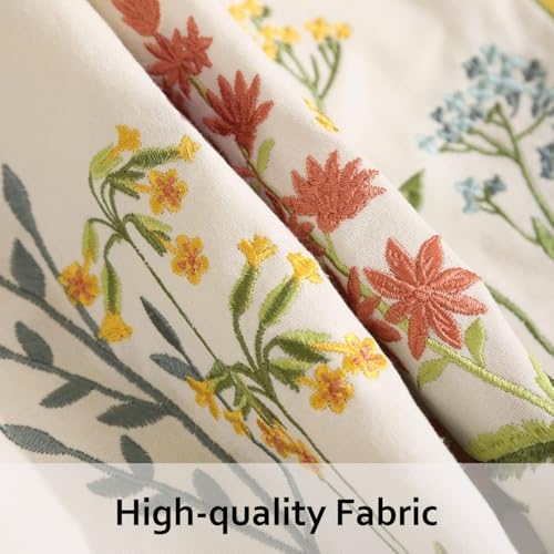Embroidered Throw Pillow Covers 20x20 Pack of 2 Birds and Flowers - Image 3