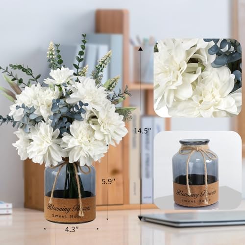 Leftover Faux Flowers in Vase,Artificial Flowers,Table Centerpieces for Dining Room,Flower Centerpieces for Tables,Fake Flowers in Vase,Kitchen Table Decor,Coffee Table Decor - Image 3