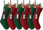 Hommtina Christmas Stockings, Personalized Christmas Stockings 18 Inches Large Size Cable Knitted Stocking Gifts (6pcs red&Green) by Hommtina