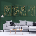 Glamativity Large 4 Pack Gold Wall Art, Minimalist Single Line Art, Real Metal Wall Art, Woman's Body Shape Abstract Art (Gold Elegant Style, L Size 22.5 x 15.7'') by MetalWallD%C3%A9cor-MakeYourHomeAmazing