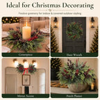 24 Artificial Cedar Stems, 17.5", with 3 Pine Cone Sprays and 8 Berry Picks - Image 4