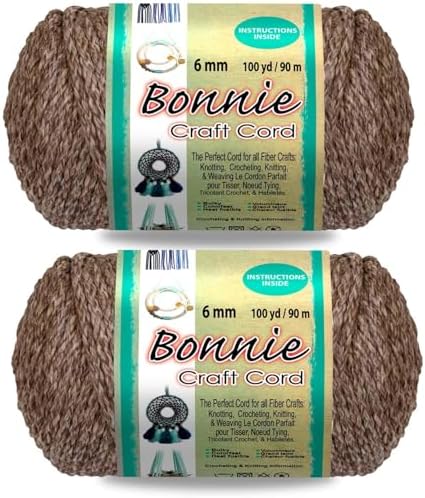 Pepperell Bonnie Braid Macrame Cord | 6mm x 100yd | Pottery (Value 2-Pack) | Twisted Polypropylene Cord for DIY Crafts, Plant Hangers, Wall Hangings, Crochet & Macrame | Long-Lasting, Vibrant Color by PepperellCrafts