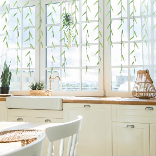 Riceshoot 300 Pcs 1800 ft Artificial Hanging Leaves Vines Fake Willow Garland Faux Vines for Wall Balcony Garden Wedding Windowsill Party Wreath Supplies Jungle Decorations - Image 5