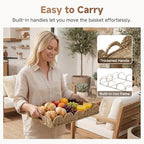 StorageWorks Large Scalloped Edge Serving Tray, Wicker Trays for Decor - Image 5