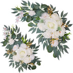 Wedding Arch Decorations 2 Pack, White Arch Flowers Swag Set by Ovveroche