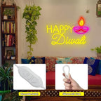 Happy Diwali Neon Sign Dimmable Festival of Light Oil Lamp Neon Light - Image 5