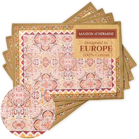Maison d' Hermine Placemats Set of 4 Reusable 100% Cotton (13"x19") by MaisondHermine