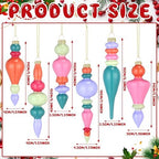 Soaoo 6 Pcs 6.3 in Pastel Color Mercury Glass Finial Christmas Ornaments - Image 2