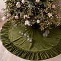 Velvet Christmas Tree Skirt, 60 Inches, Bow Style, Olive Green by Vertintong