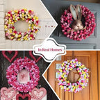 Pink Tulip Wreath Spring Wreaths for Front Door Zmtyykh Artificial Floral Door Wreath for Valentine’s Day Easter Summer Decor for Outdoor Indoor Window Wall Front Porch Farmhouse Home 22 Inch - Image 2