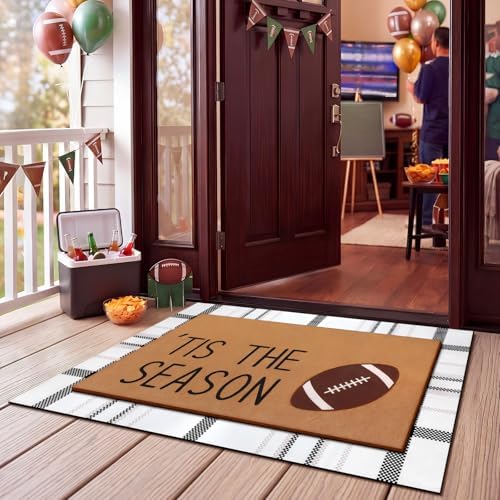 Drydiet 2 Pcs Football Layered Doormats Fall Football Coir Welcome Mat - Image 5
