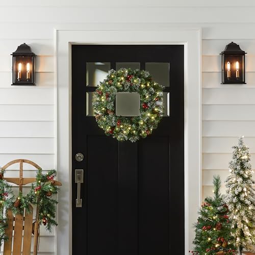 National Tree Company 24in Pre-Lit Crestwood Spruce Christmas Wreath - Image 4