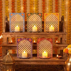 DoubleFill 30pcs Diwali Wooden Candle Holders for Wall Decor, Mandala Lotus - Image 4