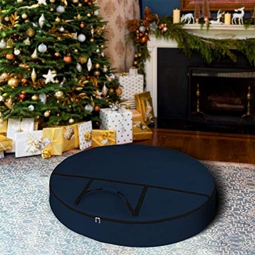 Covers & All Christmas Wreath Storage Bag 12 Oz with Carrying Handle & Dual Zipper - 100% Water Resistant Durable Material Storage Bag - Holiday Xmas Tear Resistant Bag (40" Dia x 7" H, Blue) by CoversAll