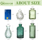 Glasseam Glass Bud Vases for Centerpieces, 10Pcs Green Small Flower Vase Set - Image 3