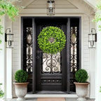 22“ Boxwood Wreath for Front Door,Spring ，Summer All Season Wreaths, Farmhouse Door Wreath Outdoor Indoor for All Seasons Decor - Image 4