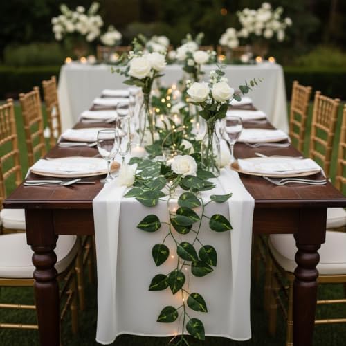60 Pack 420 Feet Fake Greenery Hanging Garland, Artificial Ivy Leaf Plants, Vine Leaves, Flowers Foliage for Bedroom Garden Wall Decor - Image 5