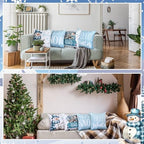 GlikCeil Set of 16 Winter Pillow Covers 18 x 18 Inch Seasonal Throw Pillow Covers Christmas Holiday Pillowcases Decorative Cushion Pillowcases for Farmhouse Home Couch Sofa Decor - Image 4
