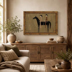 Gold Framed Black Horse Wall Art, Western Canvas Print, 24x16 - Image 3