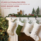 Tandefio 8 Pcs Christmas Stocking Holders for Mantle, Metallic Color - Image 3