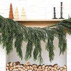 Janinka 40" Christmas Norfolk Pine Dripping Garland with 12" Dripping Branches Realistic Touch Christmas Artificial Greenery Garland for Mantle Table Stair Fireplace Home Indoor Outdoor Party Decor by Janinka