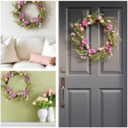 National Tree Company 22 in. Pink Eggs, Flowers and Ferns Easter Wreath, Artificial Spring Wreath with Pink & Pastel Easter Eggs, Indoor or Covered Outdoor Décor - Image 6