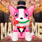 KOOY 4FT Height Mothers Day Inflatable Outdoor Decorations Valentines Inflatables Lovely Dog,Valentines Blow up Yard Decorations for Outdoor Indoor Party Wedding Anniversary by KOOY