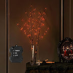 LITBLOOM Halloween Tree Branch Lights 32IN 100 Orange LED with Timer, Lighted Black Twig Branches with Fairy Lights for Halloween Decoration Indoor Outdoor by LITBLOOM