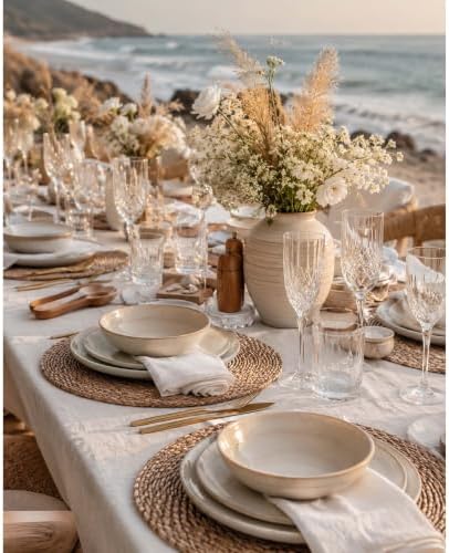 13.8" Set of 6 Brown Seagrass Woven Round Placemats by DaiVuCrafts - Image 6