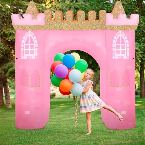 Preboun 10ft Princess Inflatable Castle Arch with Light for Princess Party - Image 4