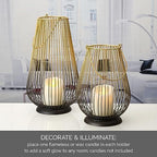 Mikasa Metal Wire Lanterns with Glass Insert, Gold and Black Ombre, Set of 2 - Image 3