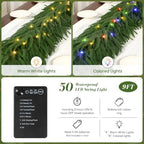 Alupssuc 9FT Artificial Christmas Garland with Lights, Norfolk Pine Garland - Image 2