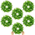 6 Pcs Christmas Boxwood Wreath Artificial 10 Inch Green Leaves for Front Door Cabinets Wreath Indoor Outdoor Wall Decor Christmas Wall Home Kitchen Decoration by Gosodeny