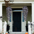 BLEUM CADE Fake Hanging Plants, 4pcs Artificial Hanging Plant, Faux Deep Purple Vines Hanging Plant for Wall Home Living Room Indoor Outdoor Halloween Decor (No Baskets) - Image 5