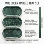 YKAJO Jade Green Oval Marble Tray, 9.8x4.7 Vanity Perfume Organizer Dish - Image 4