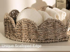 StorageWorks Wicker Scalloped Tray, Decorative Woven Tray for Coffee Table - Image 4