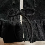 60 Inch Large Christmas Tree Skirt, Black Velvet with Ruffled Edge for Big Trees Decorations for Home Party Festival - Image 5