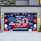 American 250th Birthday Garage Door Cover Decorations, 4th of July Photograph Backdrop America USA Banner 250th Anniversary Garage Door for Independence Day Patriotic Party Outdoor Decor Banners (E) by Unknown