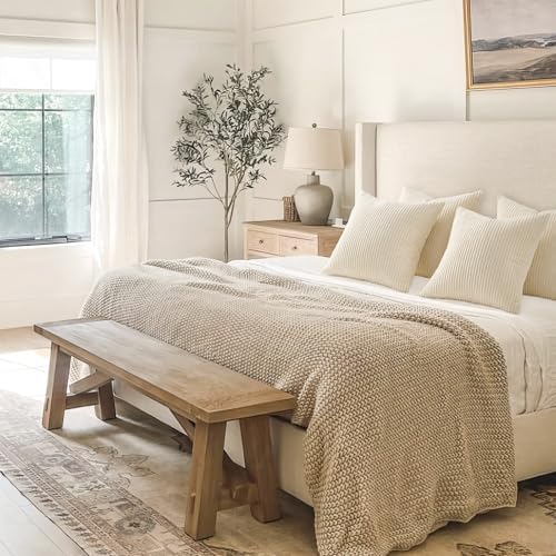 Topfinel Decorative Beige Throw Pillow Covers Cushion Cases, Set of 4 Soft Velvet Modern Double-Sided Designs, Natural Home Decor, Pillow Inserts Not Included (22x22 inch) - Image 6