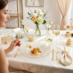 Rubtlamp 700Pcs Gold Glitter Plastic Dinnerware Set, Hammered Clear Plates, Fancy Plastic Plates Include 100 Dinner Platos, 100 Salad Platos, 100 Cups,100 Pack Pre Rolled Glitter plastic Silverware - Image 6