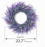 22-Inch Lavender Wreath for Front Door with Built-in Hook - Image 5