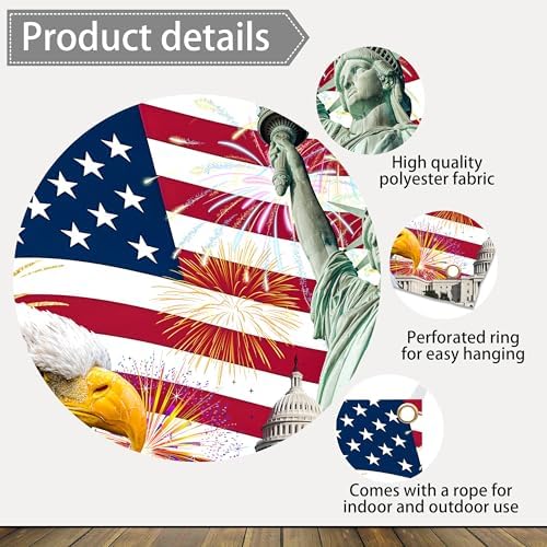 Large American Flag Backdrop 12x8 FT Independence Day Decorations 4th of July Banner Patriotic Photography Background Veterans Memorial Day Photo Booth Props Supplies - Image 6