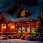 4 Pack Christmas Window Silhouette LED Lights Decorations, Santa Claus, Wreath, Angel, Snow Man Christmas Window Light Decorations with 50 Bulbs for Holiday Wall Door Glass Decorations - Image 6