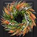 26 Inch Fall Wreaths for Front Door, Autumn Wreath with Storage Bag by Wizcave