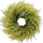 HipTree 28 Inch Spring Farmhouse Green Flocked Cypress Wreath Outdoor by HipTree