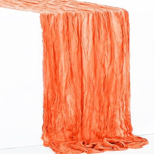 10 Pack Orange Cheesecloth Table Runner 35x120 Inch 10Ft Rustic Gauze Cheese Cloth Table Runner Sheer Cheesecloth Table Runners for Wedding Party Bridal Shower Decoration - Image 7