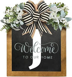16'' Personalized Last Name Welcome Sign, Door Wreaths for Front Door Outside, Spring Wreath for Front Door Decor, Farmhouse New Home Gifts for Home (J) by Jxueych