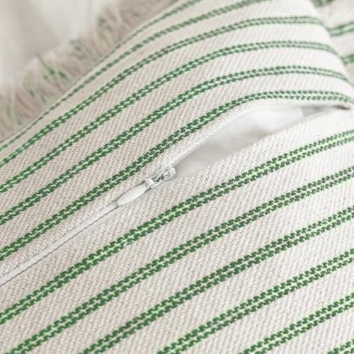 YEENAASY Throw Pillow Covers 18x18 Boho Striped Pillow Cases with Tassel - Image 3